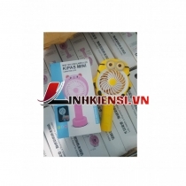 QUẠT MINI CẦM TAY HÌNH THÚ CÓ ĐÈN